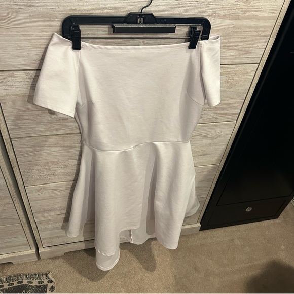 Women's Vintage Retro Bateau Neck Short Sleeve High Waist Cocktail Swing Dress - Picture 3 of 5